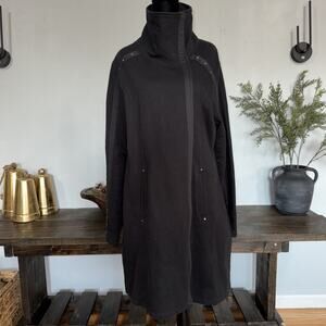 Indigenous Renaissance Jacket Lagenlook Pima Cotton Black Made In Peru L Comfy